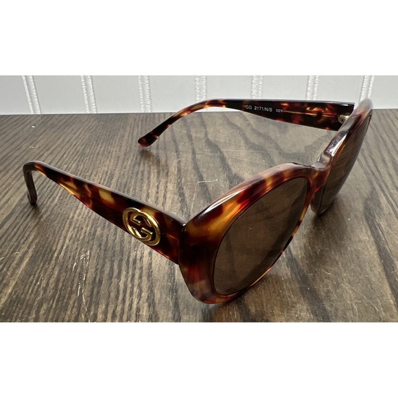 GUCCI GC LOGO Tortoise Shell Frame WOMEN'S SUNGLASSES RX GG2171/N/S 02Y - Picture 1 of 11